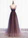 Elegant V-neck Sleeveless A-line Floor length Prom Dress, PD3699