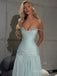 Flowy Blue Off the Shoulder A-line Long Chiffon Prom Dress, Evening Dress, PD3823009