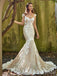 Elegant Off-Shoulder Lace Appliques Mermaid Long Wedding Dresses,WD3067