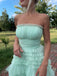 Elegant Strapless Sleeveless A-line Floor length Prom Dress, PD3718