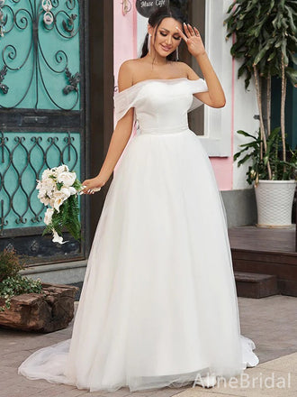 Elegant Off theShoulder Strapless A-line Long Wedding Dresses, WD3082