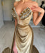 Sexy V-neck Sleeveless Side Slit Mermaid Long Prom Dress, PD3730