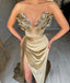 Sexy V-neck Sleeveless Side Slit Mermaid Long Prom Dress, PD3730