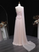 Stunning Light Pink Floral Beaded One Shoulder A-line Evening Dress, Prom Dress, PD28231220