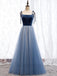 Elegant Square Sleeveless A-line Floor length Prom Dress, PD3700
