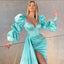 Elegant Long Sleeves Side Slit mermaid Long Prom Dress, PD3637