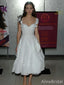 Elegant White V-neck A-line Short Homecoming Dress, HD3184
