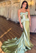 Sage Sweetheart Sleeveless Mermaid Long Prom Dress, PD3738
