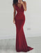 Sexy V-neck Sleeveless Open Back Mermaid Floor Length Prom Dress, PD3647