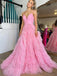 Elegant V-neck Sleeveless A-line Long Prom Dress, PD3626