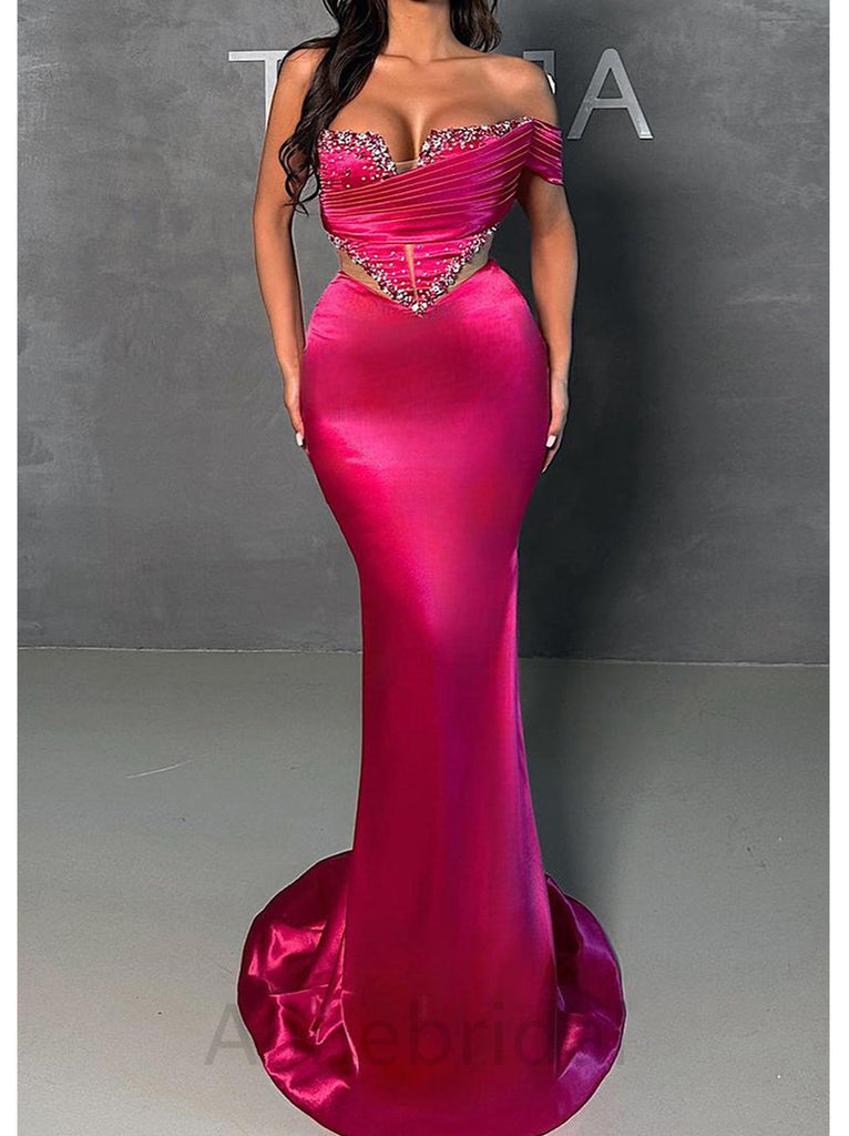 Sparkly Sweetheart Sleeveless Mermaid Floor Length Prom Dress, PD3657