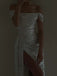 Sexy Off Shoulder Sleeveless Side Slit Mermaid Floor Length Prom Dress, PD3685