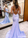 Sparkly Sequins V-neck Spaghetti Strap Mermaid Long Prom Dress,Evening Dress,PD37762