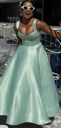 Elegant Mint Green Corset A-line Long Prom Dress, Evening Dress, PD37765
