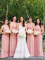 Elegant Halter Sleeveless A-line Long Bridesmaid Dress, PD3184