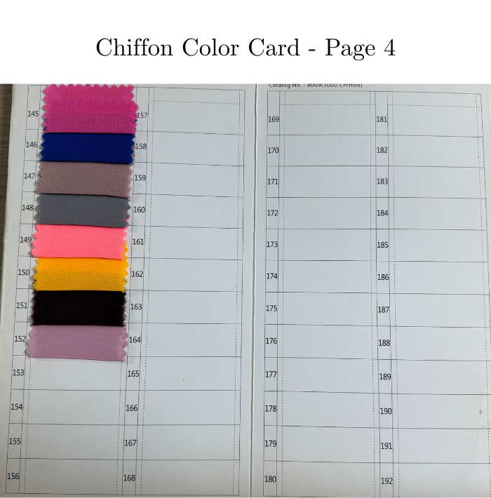 Chiffon Fabric Swatch, FS002