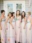 Elegant Sleeveless V-neck A-line Long Bridesmaid Dress, PD3180