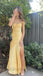 Yellow Sweetheart Sleeveless Sheath Long Prom Dress, PD3742