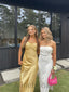 Yellow Sweetheart Sleeveless Sheath Long Prom Dress, PD3742