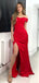 Elegant Off-Shoulder Strapless Split Side Mermaid Long Prom Dress,PD37869