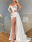 Elegant V-neck Strapless Split Side Mermaid Long Prom Dress,PD37894
