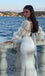 Ivory Square Long Sleeves Mermaid Long Prom Dress, PD3744