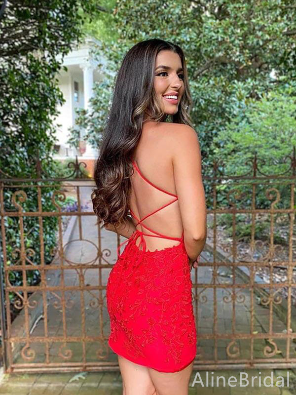 Sexy Red Lace Halter A-line Short Mini Homecoming Dress, HD3139 AlineBridal Sexy Red Lace Halter A-line Short Mini Homecoming Dress, HD3139 AlineBridal