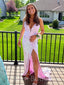 Elegant V-neck Mermaid Split Side Spaghetti Strap Long Prom Dress,PD3761