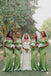 Elegant Green Off the Shoulder Corset Mermaid Bridesmaid Dress, PD2823089