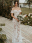 Romantic Off the Shoulder Mermaid Lace Wedding Dresses, WD3117