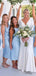 Simple Blue Spaghetti Strap Mermaid Bridesmaid Dress,PD3210