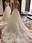 Elegant V-neck A-line Long Wedding Dresses,WD3057