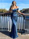 Sexy Off Shoulder Sleeveless mermaid Long Prom Dress, PD3636