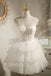 Cute V-neck Sleeveless A-line Short Mini Homecoming Dress, HD3091