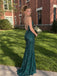 Elegant Green Sequin V-Neck Mermaid Prom Dress, Evening Dress, PD28231247
