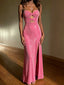 Sparkly Pink Sequins Strapless Maxi Prom Party Dress with Slit, Evening Dress, PD28231216