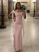 Eleagant Pink Off the Shoulder Bodycon Chiffon Evening Dress, Prom Dress, PD28231215
