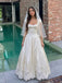 Elegant Floral Lace A-line Satin Wedding Dress with Cap Sleeves, WD3222
