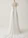 Elegant Ivory Chiffon Low Back A-Line Wedding Gown, Evening Gown, PD37673