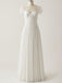 Elegant Ivory Chiffon Low Back A-Line Wedding Gown, Evening Gown, PD37673