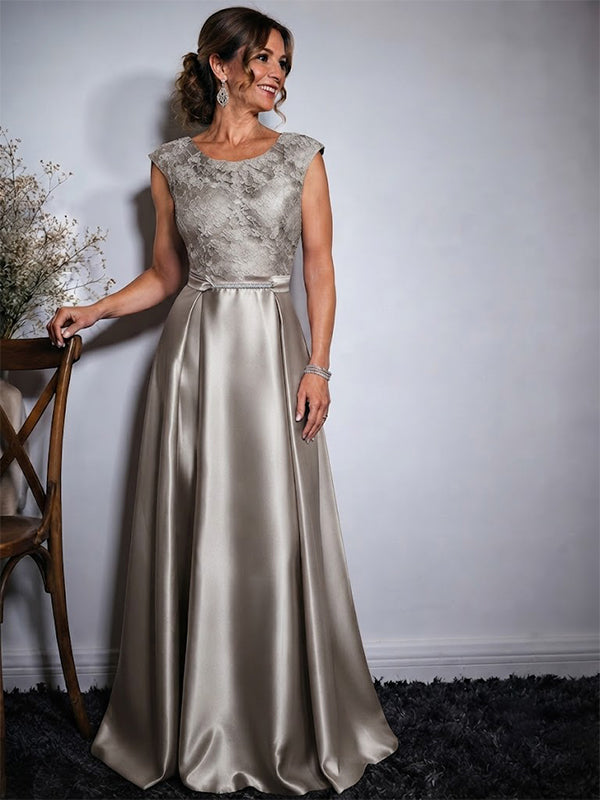 Elegant Pink Lace Appliques Bateau A-line Evening Dress, PD00021