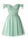 Elegant Red Beaded A-line Tulle Homecoming Dress, HC382322