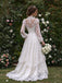 Vintage High Neck Long Sleeve A-line Lace Wedding Dress, WD32243