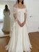 Elegant Off the Shoulder A-line Wedding Dress with Puff Sleeves, WD32231