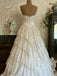 Gorgeous Off the Shoulder A-line Tiered Lace Wedding Gowns, WD32230