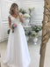 Elegant V-neck Lace Beaded A-line Long Wedding Dress, WD3113