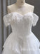 Gorgeous Off the Shoulder A-line Tiered Lace Wedding Gowns, WD32230