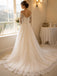 Elegant Long Sleeves Off Shoulder A-Line Lace Wedding Dresses, WD0220