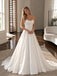 Elegant Strapless Lace Appliques A-line Satin Wedding Dress, WD32239