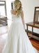 Elegant Scoop A-line Chiffon Wedding Dress with Cap Sleeves, WD3221